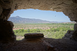 View from inside one of the dwellings