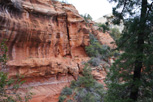 Distant image of ladder and ruin