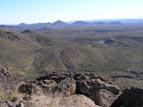 View of Charlie and Bravo sites, looking south from the top of the Delta mesa