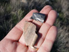 Bridgeport Pueblo pot sherd and obsidian